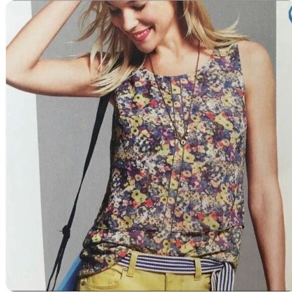 Cabi Positano Floral Print Tiered Tunic Blouse Top Size XS - Picture 2 of 7